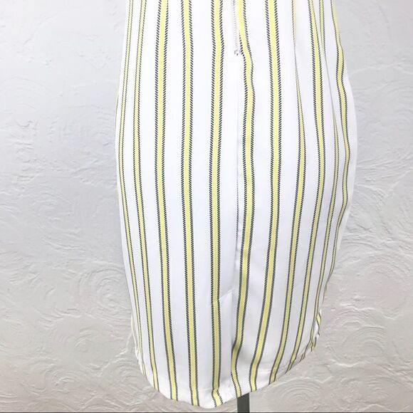 XOXO New White Stretch Dress with Yellow Stripes - Picture 9 of 15